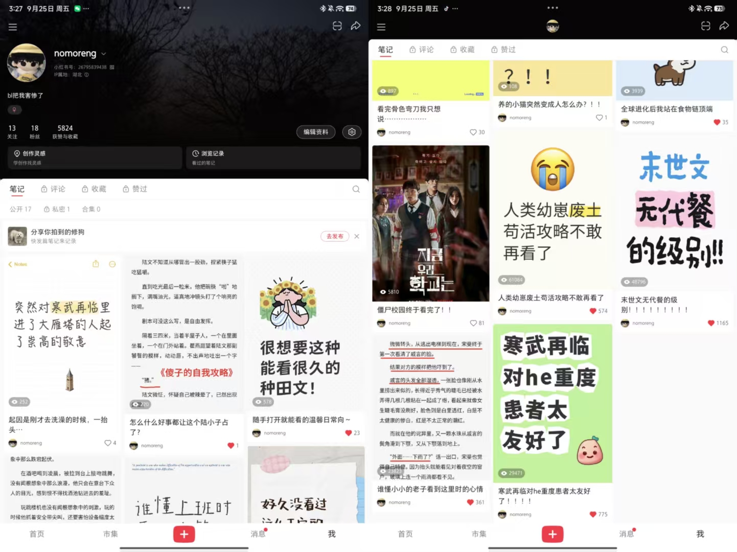 小红书读书账号「nomoreng」运营